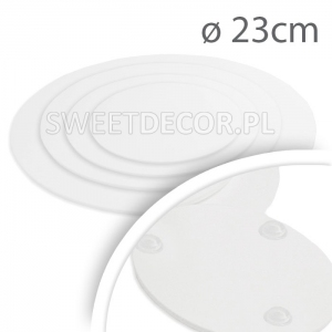 Podkład pod tort okrągły - biała pleksa 3mm - średnica 23cm