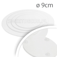 Podkład pod tort okrągły - biała pleksa 3mm - średnica 9cm