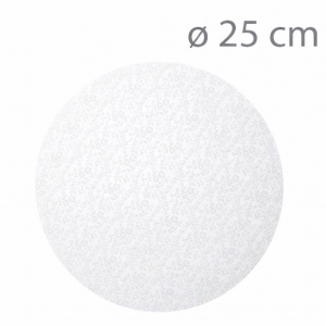 Podkład pod tort okrągły BIAŁY - 25cm