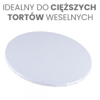 Podkład pod tort okrągły BIAŁY - SOLIDNY MDF 15mm - 40cm