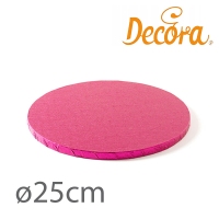 Podkład pod tort okrągły gruby fuksja - 25cm (gr 12mm)