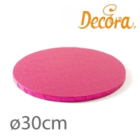 Podkład pod tort okrągły gruby fuksja - 30cm (gr 12mm)