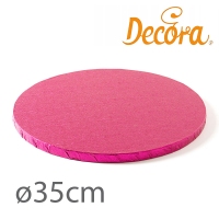 Podkład pod tort okrągły gruby fuksja - 35cm (gr 12mm)