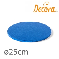 Podkład pod tort okrągły gruby niebieski - 25cm (gr 12mm)