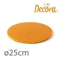 Podkład pod tort okrągły gruby pomarańczowy - 25cm (gr 12mm)