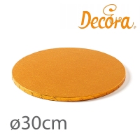 Podkład pod tort okrągły gruby pomarańczowy - 30cm (gr 12mm)