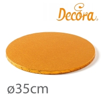 Podkład pod tort okrągły gruby pomarańczowy - 35cm (gr 12mm)