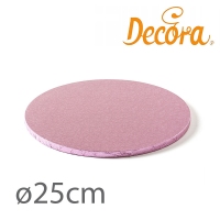 Podkład pod tort okrągły gruby różowy - 25cm (gr 12mm)
