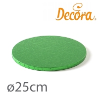 Podkład pod tort okrągły gruby zielony - 25cm (gr 12mm)