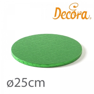 Podkład pod tort okrągły gruby zielony - 25cm (gr 12mm)