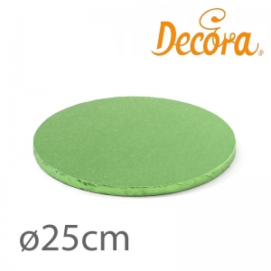 Podkład pod tort okrągły gruby zielony jasny - 25cm (gr 12mm)
