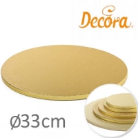 Podkład pod tort okrągły gruby ZŁOTY - 33cm (gr 12mm)