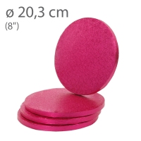 Podkład pod tort okrągły metaliczny FUKSJA - 20,3cm