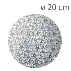 Podkład pod tort okrągły metaliczny SREBRNY - 20cm