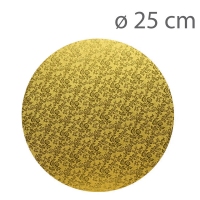 Podkład pod tort okrągły metaliczny ZŁOTY - 25cm