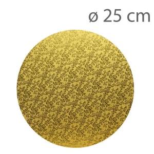 Podkład pod tort okrągły metaliczny ZŁOTY - 25cm