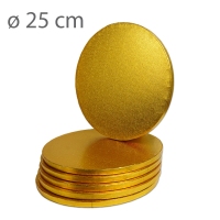 Podkład pod tort okrągły ZŁOTY - 25cm