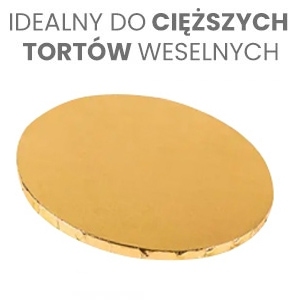 Podkład pod tort okrągły ZŁOTY - SOLIDNY MDF 15mm - 40cm
