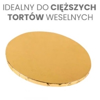 Podkład pod tort okrągły ZŁOTY - SOLIDNY MDF 15mm - 40cm