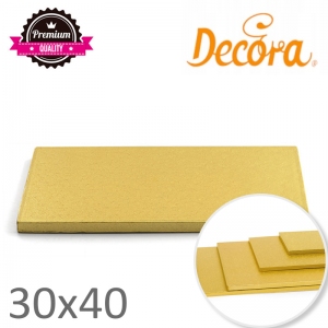 Podkład pod tort prostokątny gruby ZŁOTY - 30x40cm (gr 12mm)