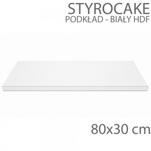 Podkład pod tort STYROCAKE HDF Biały - wys. 22mm - LongCake 80x30cm