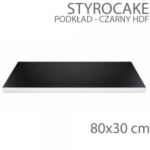 Podkład pod tort STYROCAKE HDF Czarny - wys. 22mm - LongCake 80x30cm