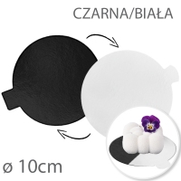Podkładka cienka pod tort Okrągła dwustronna - Biała / Czarna śr. 10cm