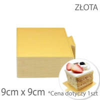 Podkładka kwadratowa pod monoporcje 9cm x 9cm - złota