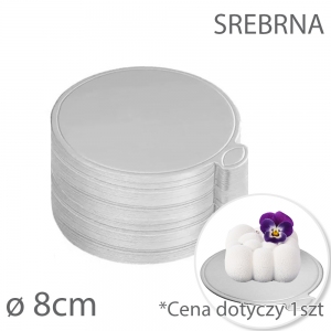 Podkładka okrągła pod monoporcje śr.8cm - srebrna