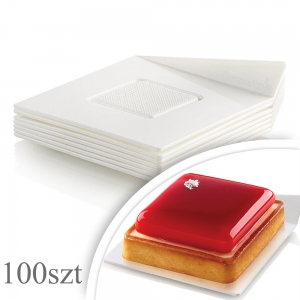 Podkładki kwadratowe pod monoporcje 8,3cm x 8,3cm - białe - 100szt