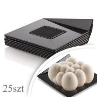 Podkładki kwadratowe pod monoporcje 8,3cm x 8,3cm - czarne - 25szt