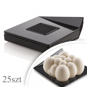 Podkładki kwadratowe pod monoporcje 8,3cm x 8,3cm - czarne - 25szt