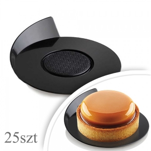 Podkładki okrągłe pod monoporcje śr. 8,6cm - czarne - 25szt