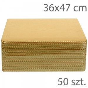 Podkłady pod tort GRUBE- 36 X 47 - Złote (50szt)