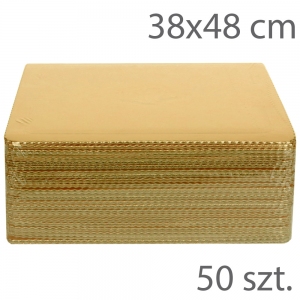 Podkłady pod tort GRUBE- 38 x 48 - Złote (50szt)