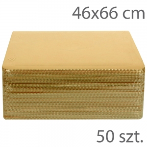 Podkłady pod tort GRUBE- 46 X 66 - Złote (50szt)