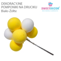 Pomponiki na druciku - Biało Żółte