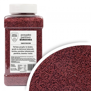 Posypka cukrowa PERŁOWA bordowa - 900g