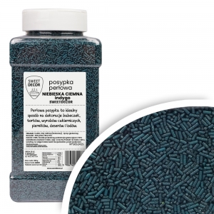 Posypka cukrowa PERŁOWA niebieska ciemna (indygo) - 900g