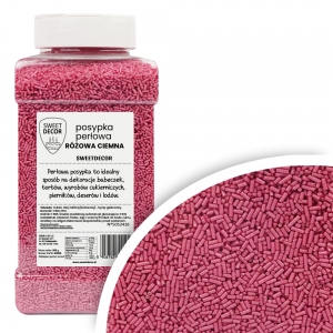 Posypka cukrowa PERŁOWA różowa ciemna - 900g