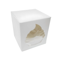 Pudełko na pojedynczą muffinkę - Białe perłowe