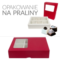 Pudełko z okienkiem na praliny - Czerwone