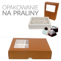 Pudełko z okienkiem na praliny - Miedziane