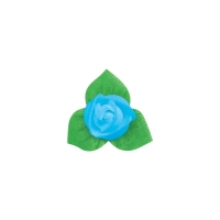 Róża klasyczna mała z listkiem niebieska 40 szt.