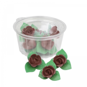 Róże angielskie małe z listkiem - zestaw brązowy 7+10