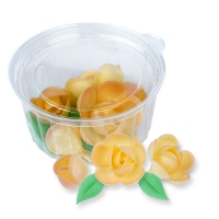 Róże klasyczne cieniowane herbaciane- zestaw dekoracji waflowych