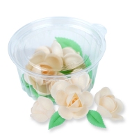 Róże klasyczne ecru- zestaw dekoracji waflowych