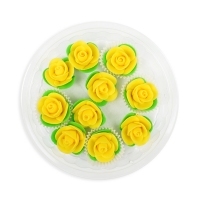 Róże MERCEDES Z LISTKIEM żółte ciemne