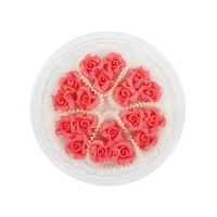 Róże mikro 18szt różowe ciemne