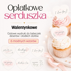 Serca jadalne do lodów i deserów - Walentynkowe - 18 szt